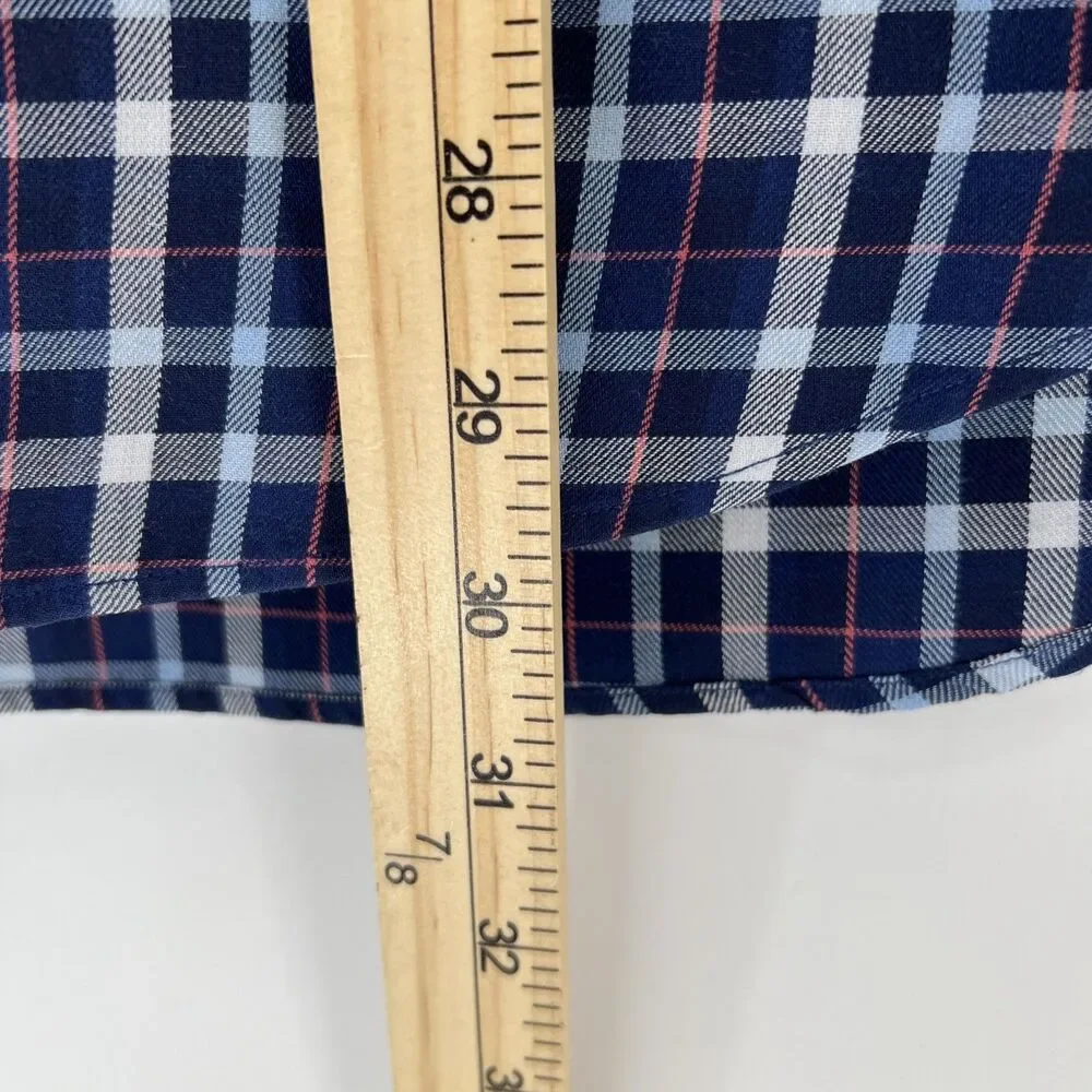 Vineyard Vines Tucker Performance Classic Fit Blue/White Check Button-Down M EUC